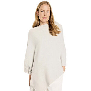 Nic+Zoe Metallic Knit Poncho Grey Mist One Size NWT